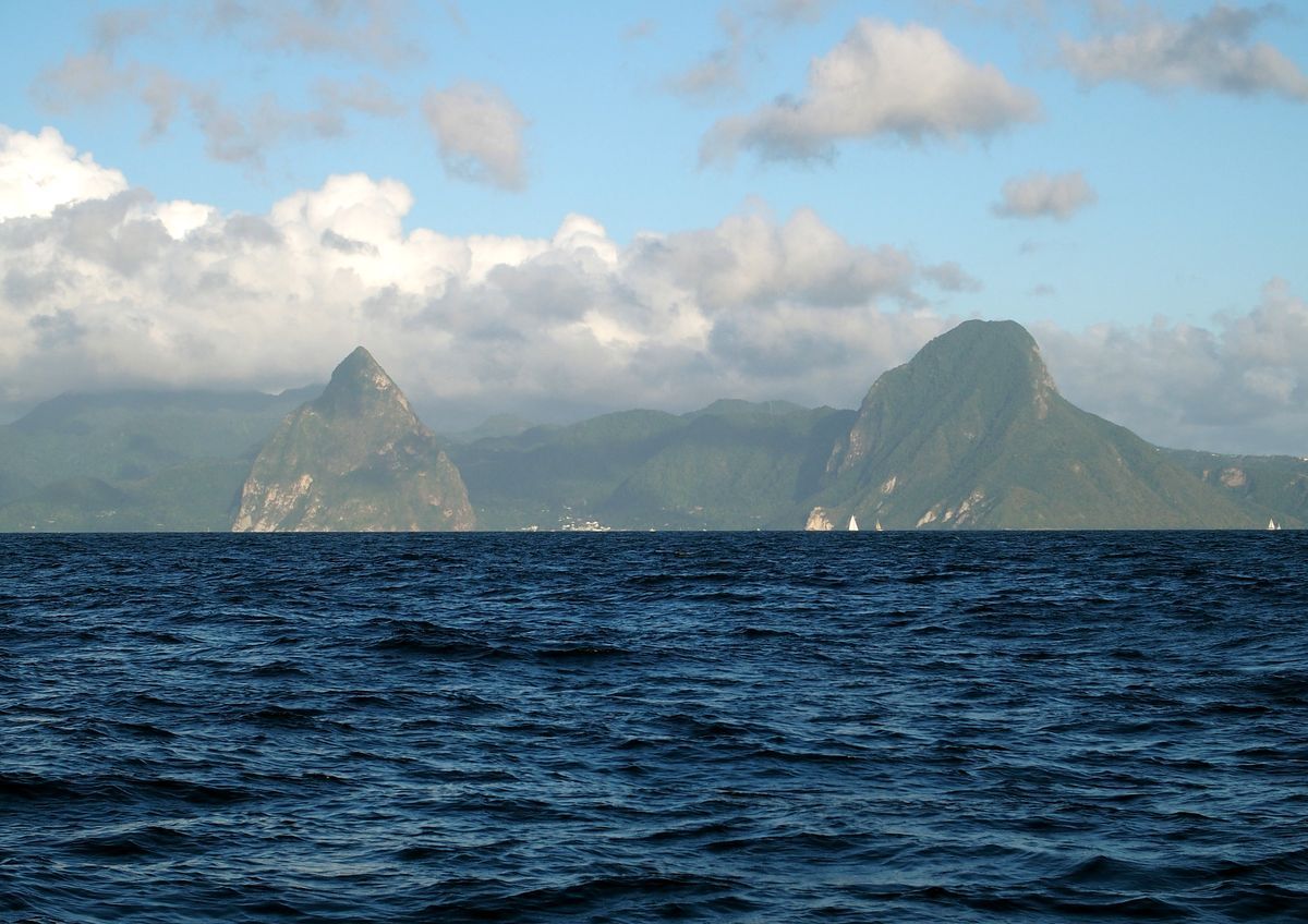 Pitonok, St. Lucia jellegzetes vulkni cscsai